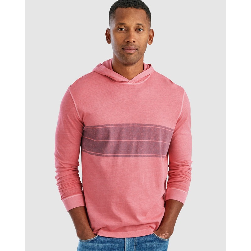 Johnnie O Mens Currie T Shirt Hoodie Small Malibu Red