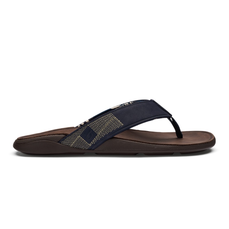 Olukai Mens Tuahine Trench Blue/Dark Wood 8