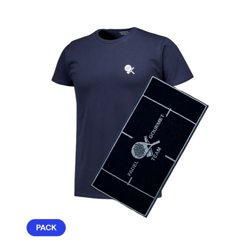 Pack Padel Team Gourmet: T shirt Gourmet Blue Men + Toalla