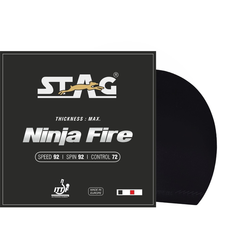 STAG GLOBAL Ninja Fire Table Tennis Racket Rubber | Kibi Sports BLACK