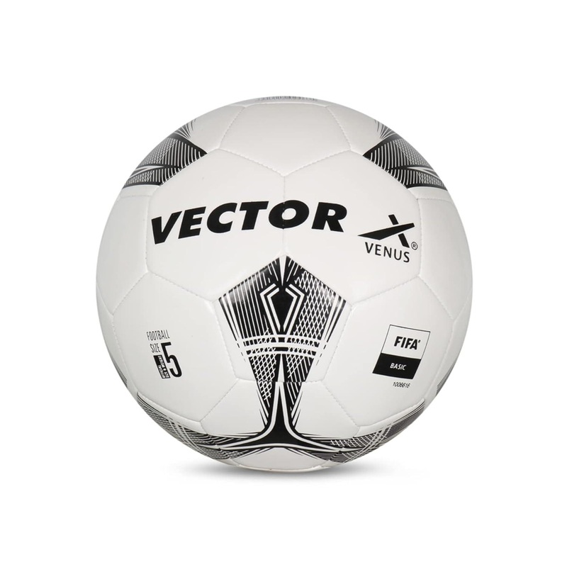 Vector X Venus TPU Machine Stitched Football | Kibi Sports White-Black 5