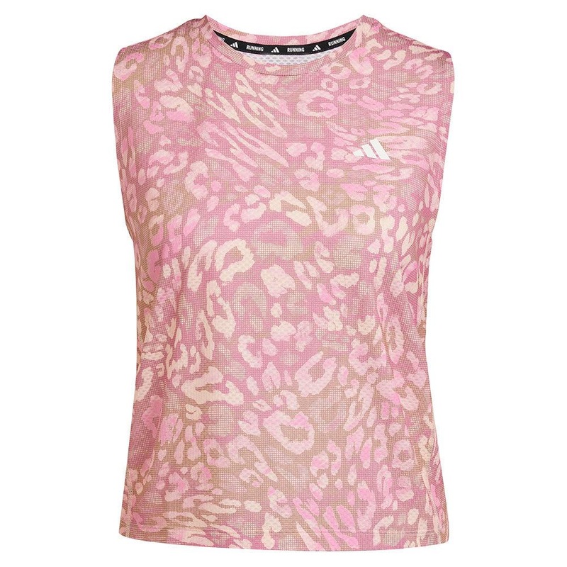 Women`s Own the Run Climacool 3 Stripe Tank Powder Coral