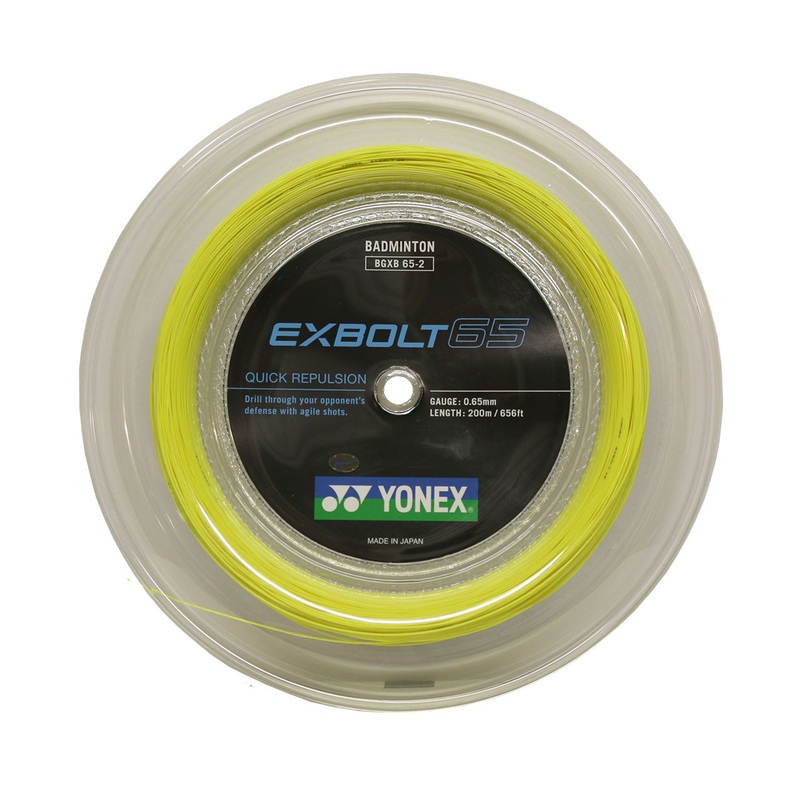 Yonex Exbolt 65 Badminton String (200m Reel) Yellow YELLOW 200m Reel