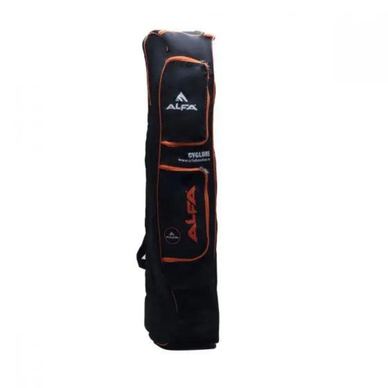 ALFA Cyclone Hockey Stick Cum Kit Bag | KIBI Sports Black/ Orange
