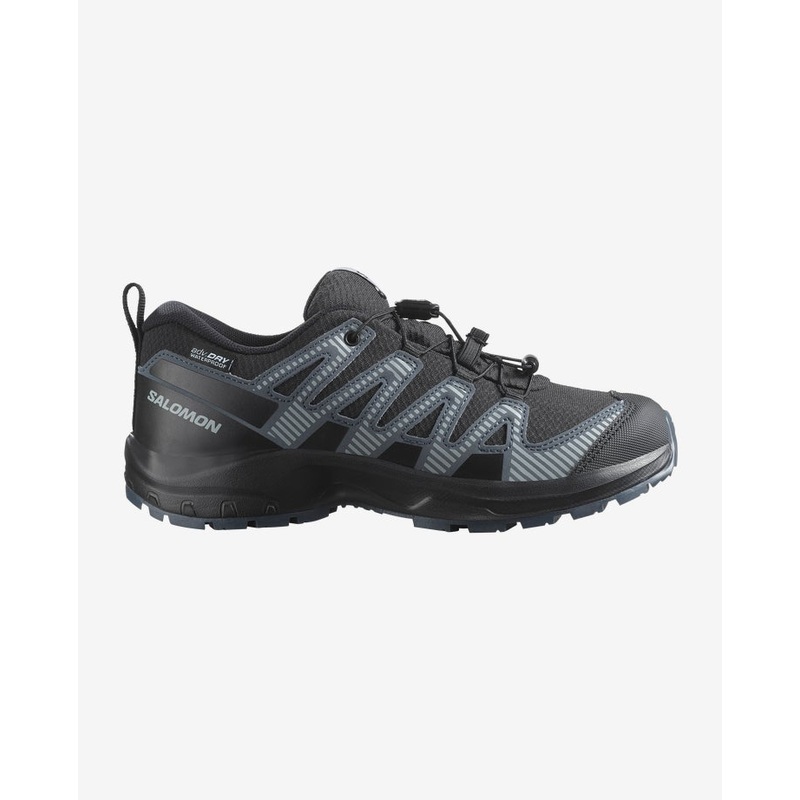 Salomon Kids’ XA PRO v8 Waterproof Black/Turbulence/Quarry 2