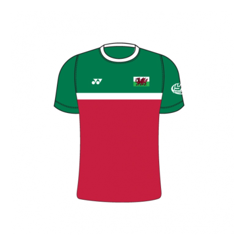 Badminton Wales Graded Kit – T006 Power Shirt (Mens) GREEN/RED XS