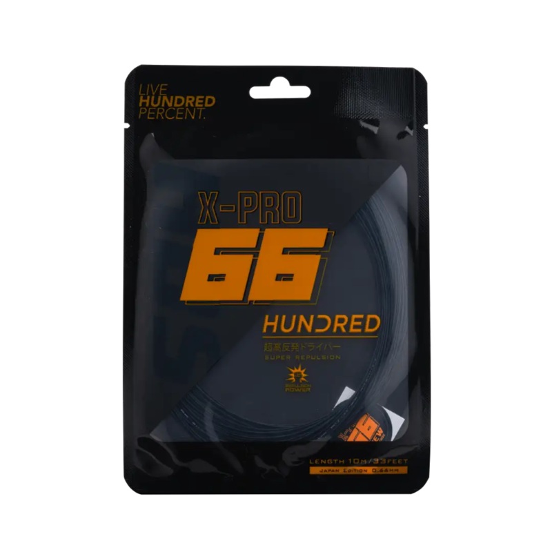 Hundred 66 X Pro Badminton String Set – Black Graphite Black 10m Set