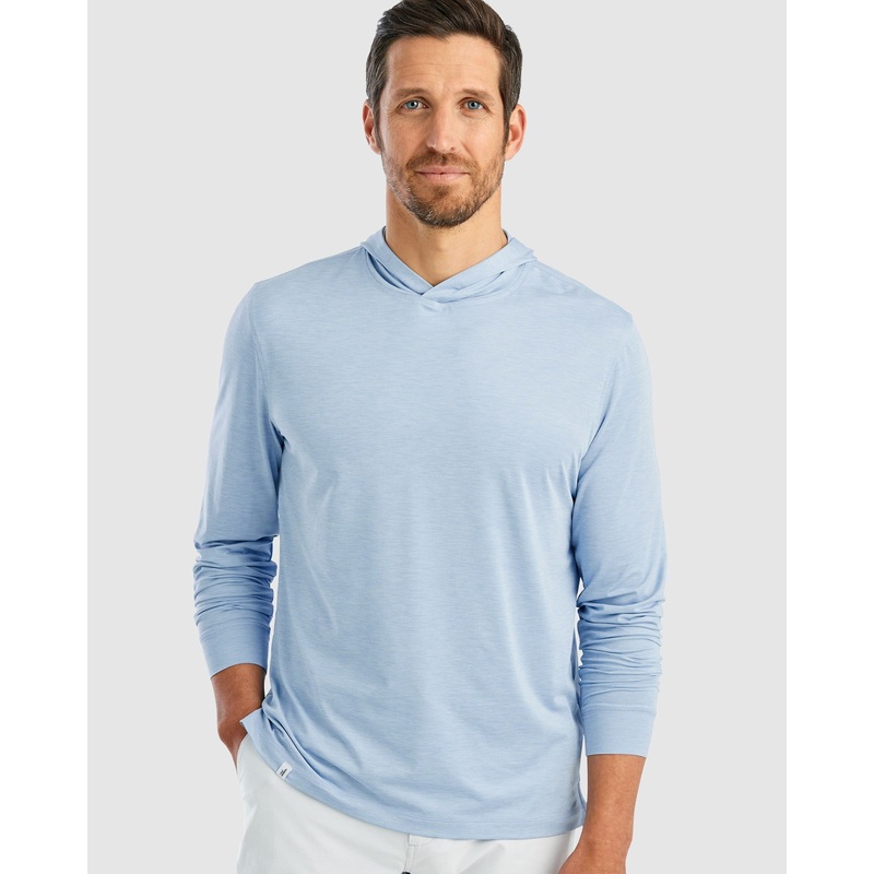 Johnnie-O Men’s Talon PREP-FORMANCE T-Shirt Hoodie Gulf Blue Small