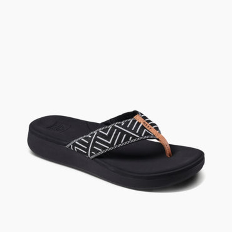 Reef Womens Cushion Cloud Textile Black Geo 6
