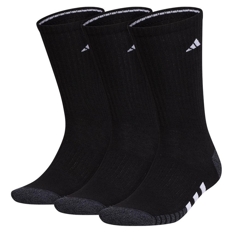 Men`s Cushioned 3.0 3 Pack Crew Tennis Socks Black and White