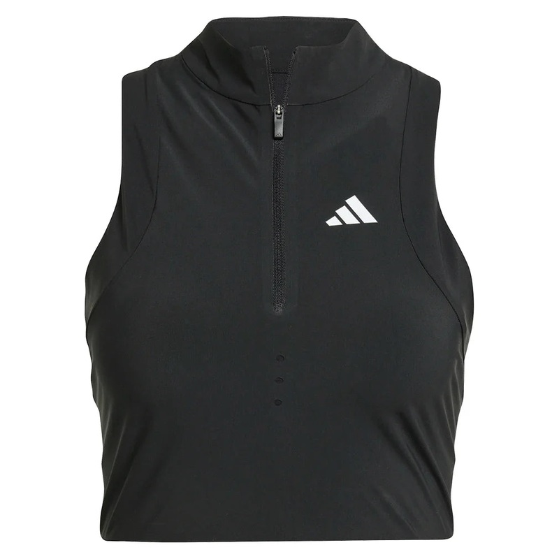 Women`s Pro Crop Tennis Tank Black