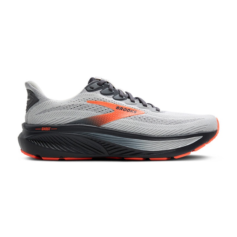 Brooks Men’s Ghost 17 Oyster Mushroom/Orange/Ebony-048 7.5 Medium-D