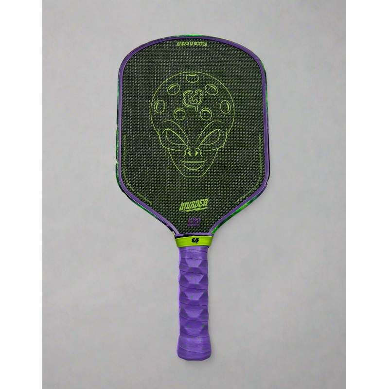 Custom Bread & Butter Invader 16mm Pickleball Paddle – Hesacore – White Noise