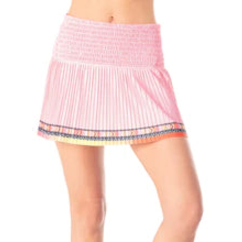 Women’s Lucky In Love Long Coco Chevron Smocked Tennis Skirt Small