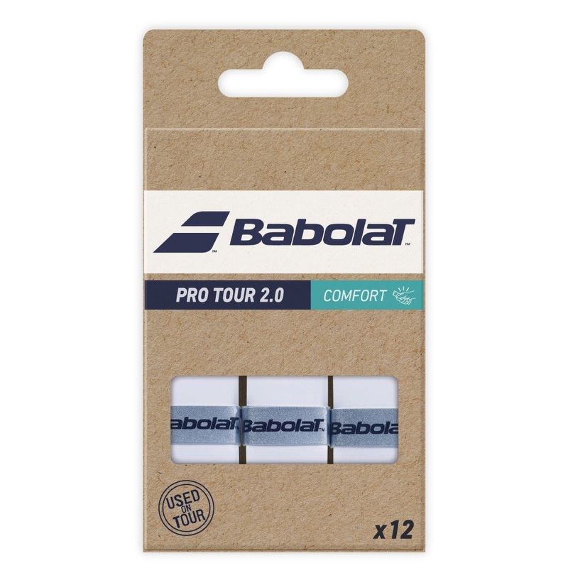 Babolat Pro Tour 2.0 Overgrip 12 Pack (White)