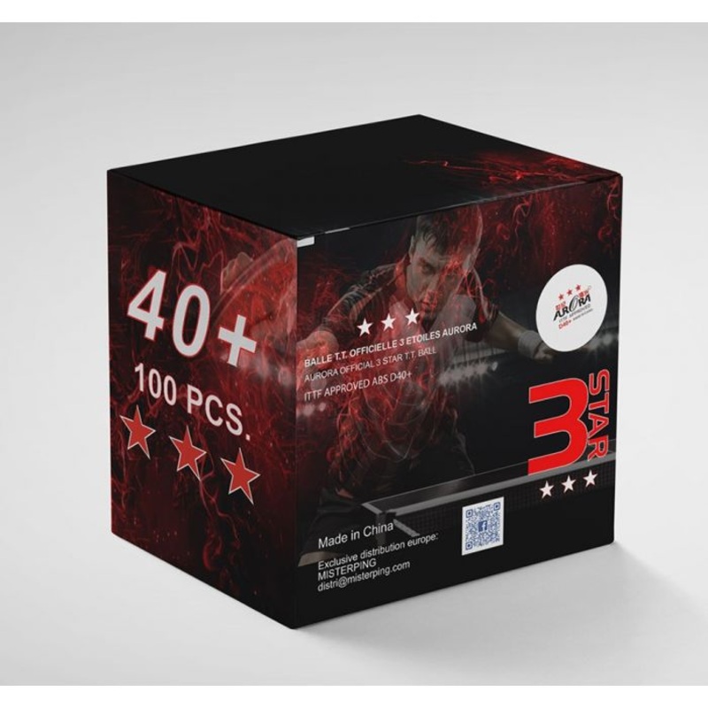 100 Balles 3 toiles D40+ Aurora ITTF