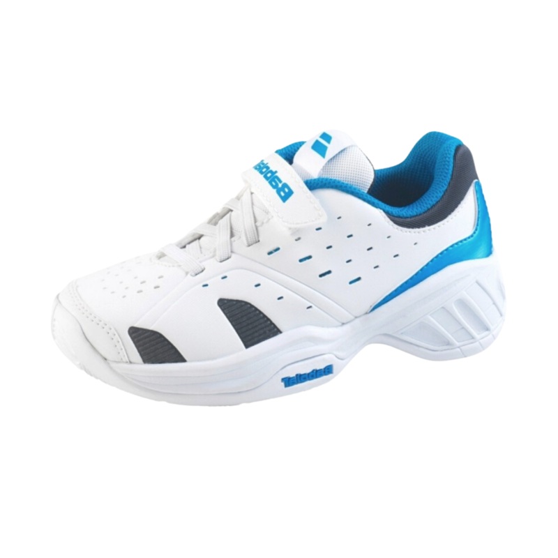 Babolat Drive 3 32S1491 Tennis Shoes Juniors (White/Blue) WHITE/Blue UK 9K