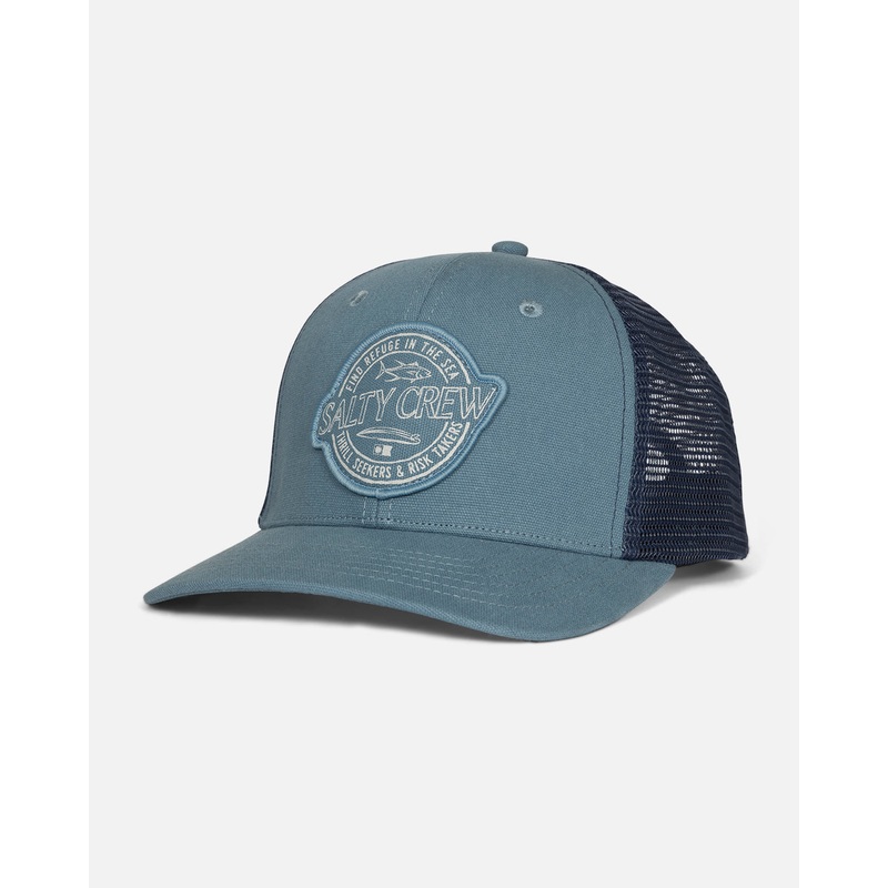 Salty Crew Skewed Trucker Hat Pilot Blue