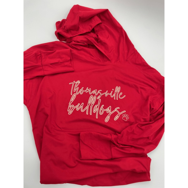 Thomasville Bulldog Ladies Red Hoodie