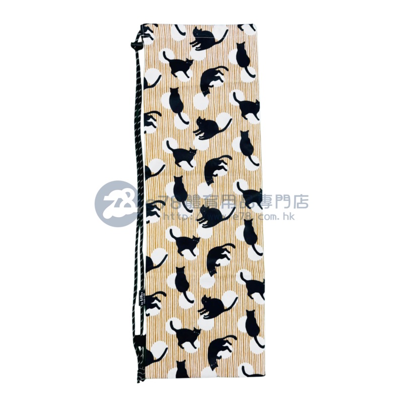 Handmade Water Resistant Racket Case (Brown Stripe Black Cats 527) Brown Stripe Black Cats 527