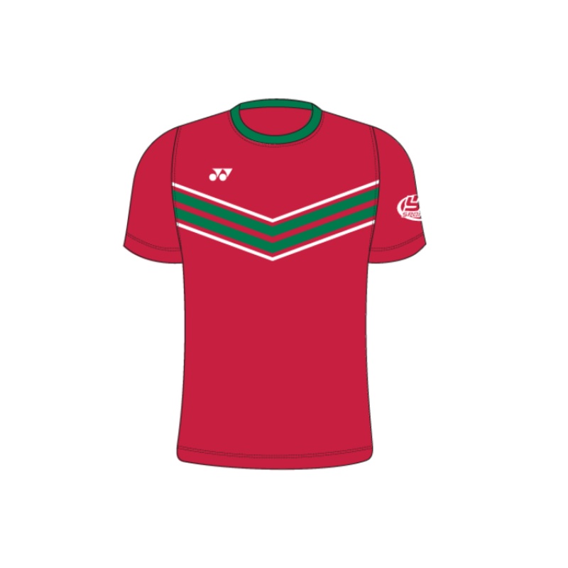 Badminton Wales Training Kit T010 Chevron Tshirt J J120 GREEN/RED