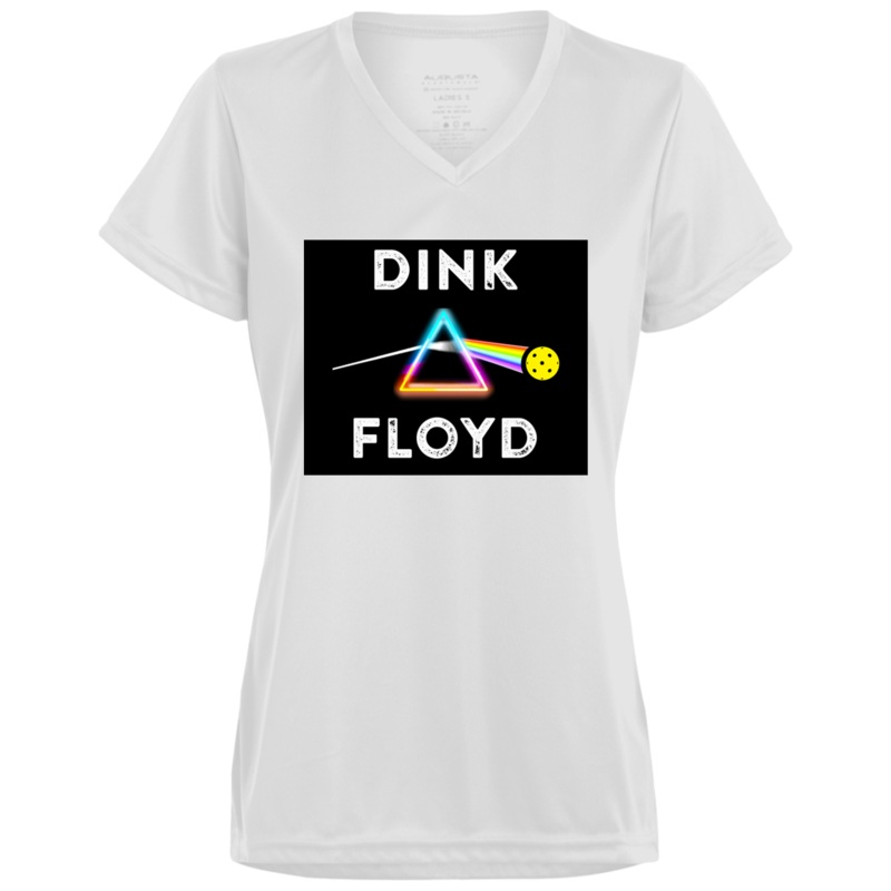 Women’s V-Neck Dry Fit – Dink Floyd (on white)
