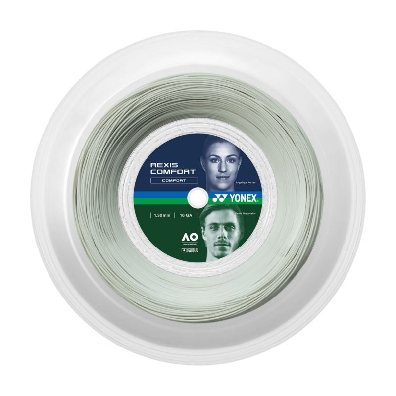 YONEX Rexis Comfort 16 (1.30mm) Tennis String 200m Reel – Cool White