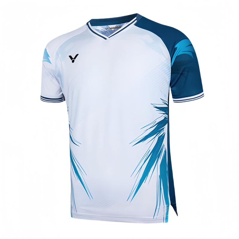 VICTOR Tournament Series (LZJ Exclusive) Unisex T-Shirt T-50007-AF White/Blue ASIA M (170/84Y)