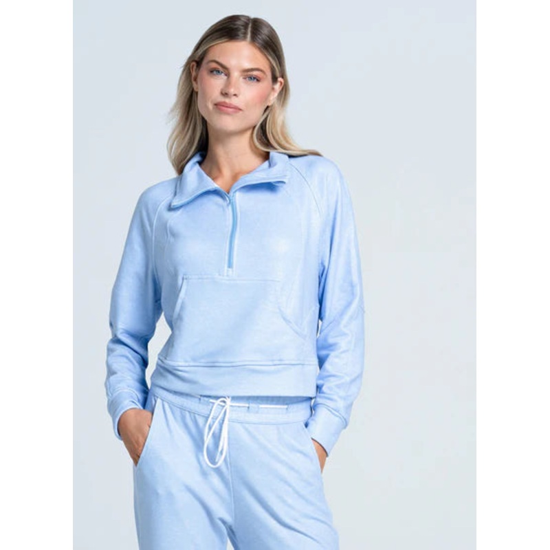 Women’s Lucky in Love Renew Heather Quarter Zip Long Sleeve Small