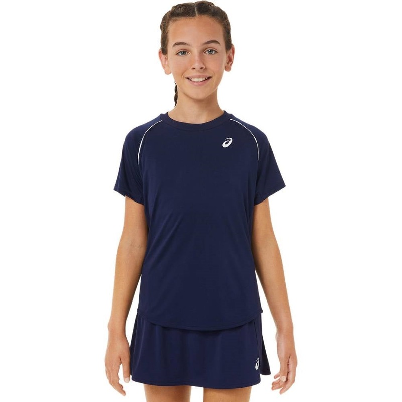Asics Girls’ Tennis Short Sleeved Top (Peacoat)