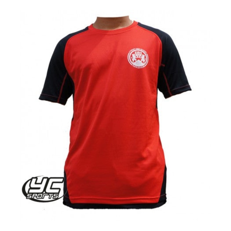 Cardiff High School PE T shirt (Regular Fit) JS 9/10 RED/BLACK