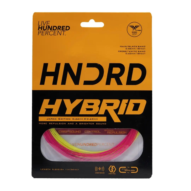 Hundred Hybrid Badminton String HBAA-2M039-4 Candy Pink/Sorbet Lime 10m Set