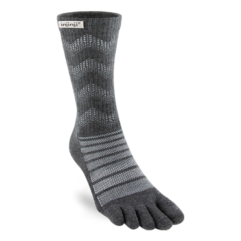 Injinji Outdoor Midweight Crew Wool Slate-SLA Small