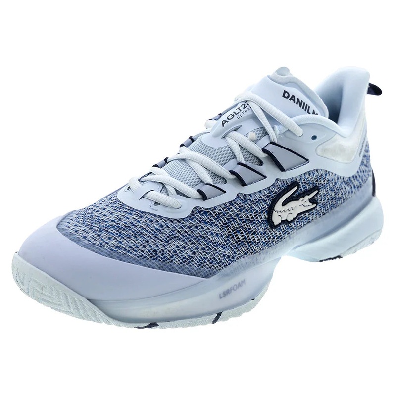 Men`s AG-LT23 Ultra DM Tennis Shoes Light Blue and Navy
