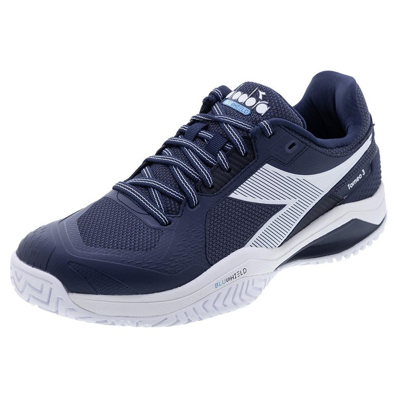 Men`s Blushield Torneo 3 Tennis Shoes Blue Corsair and White
