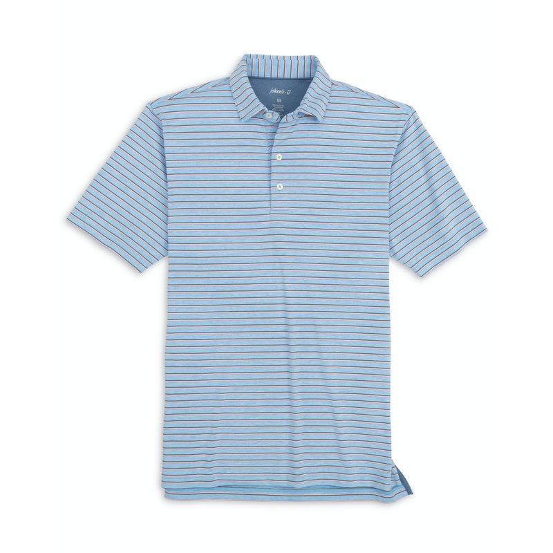 Johnnie O Mens Jett Striped Polo Maliblu Small