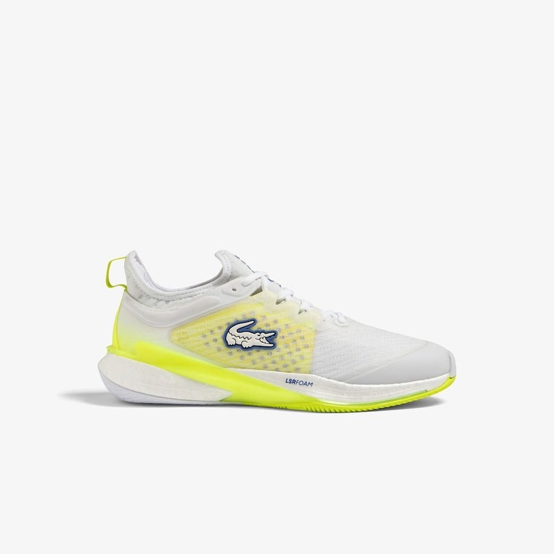 Lacoste AG-LT23 Lite Mens Tennis Shoes – White/Yellow