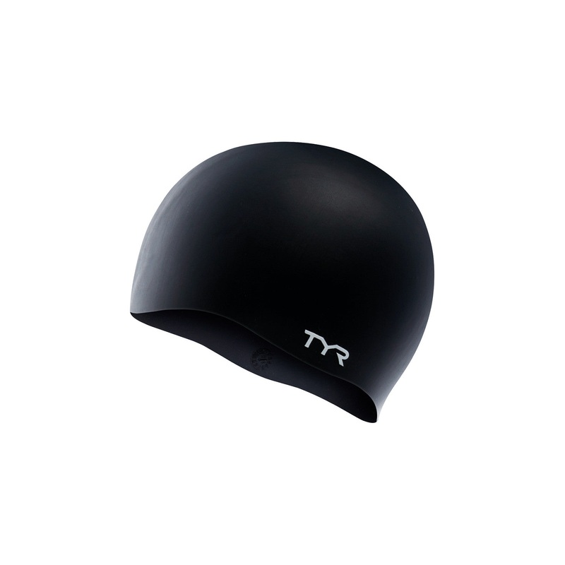 TYR Wrinkle-Free Junior Silicone Swim Cap Black