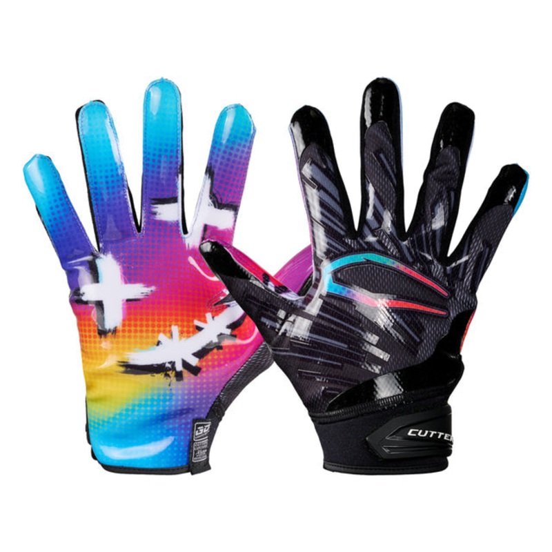 Cutters Youth Game Day Pro LE Receiver Gloves Multi Color Face XSmall