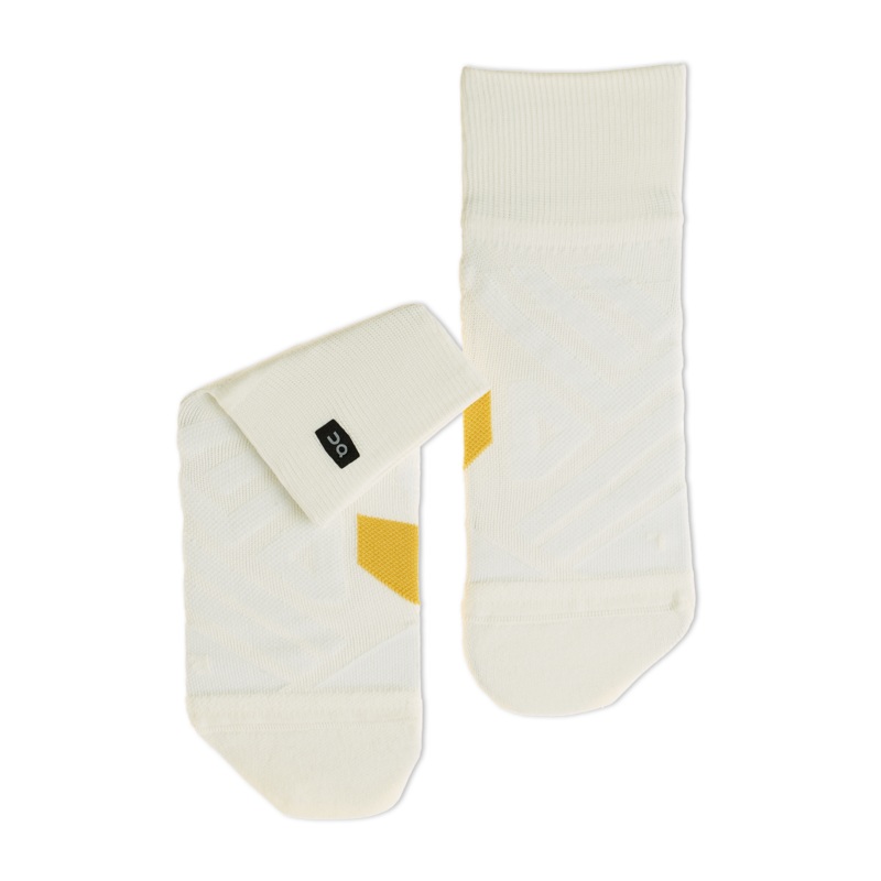 On Running Mid Sock Women – White/Ice XS Coral/Navy