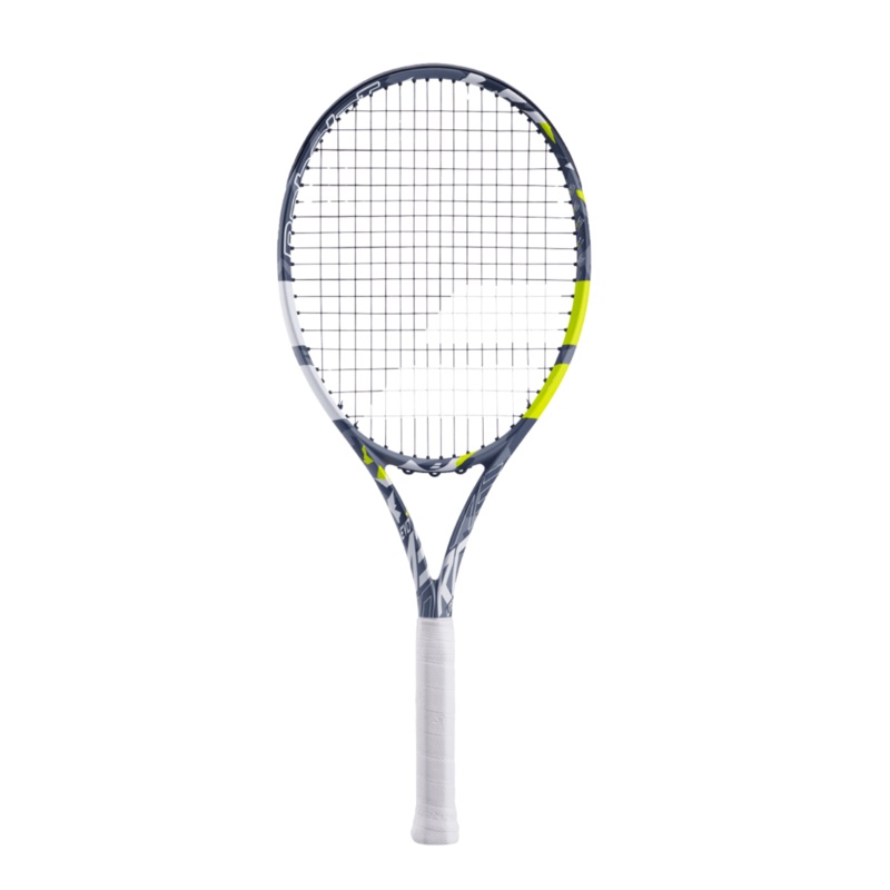 Babolat Evo Aero Lite 102 275g Strung Tennis Racket (Grey/Yellow) Grey/Yellow/White G2