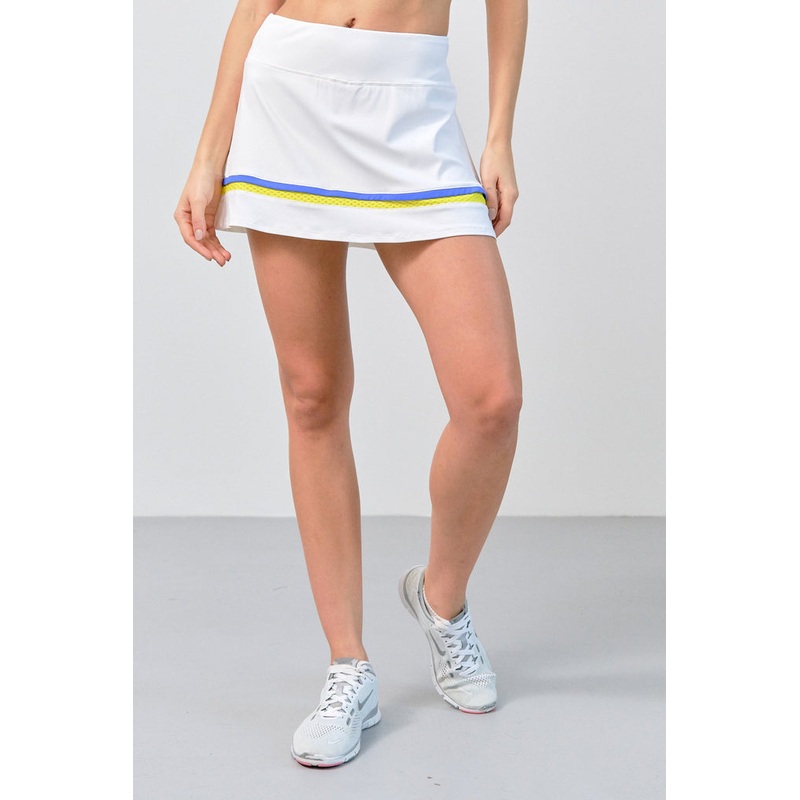 Lija Womens Elite Banded Arena Skort XSmall White Sulphur/Bluejay
