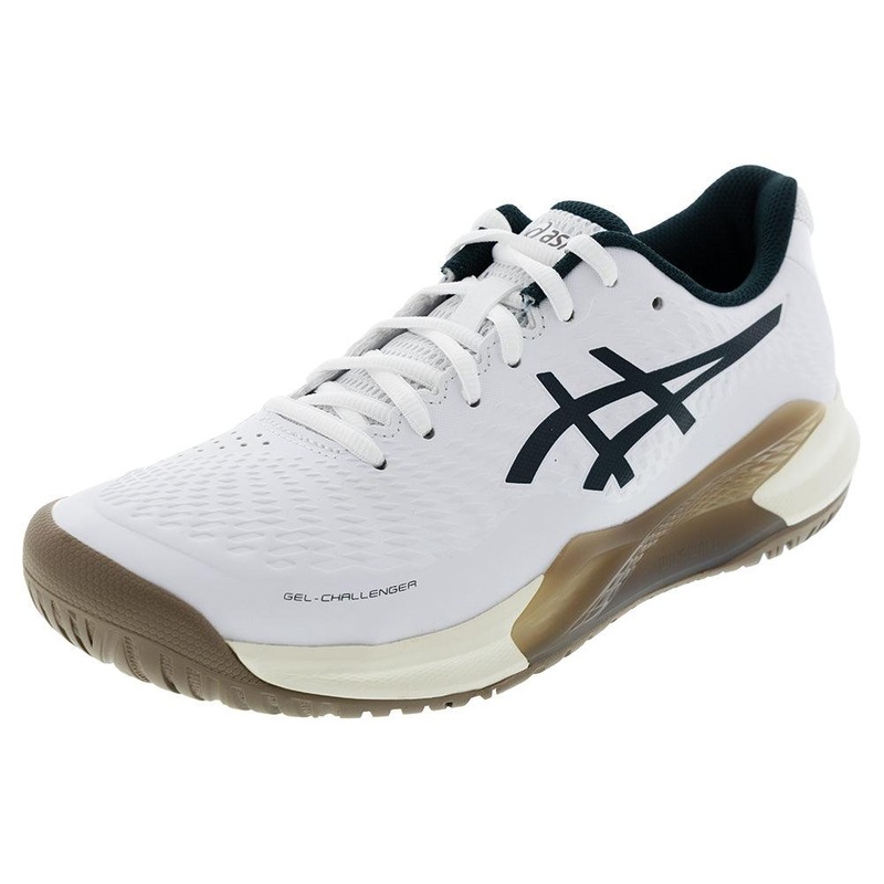 Men`s GEL-Challenger 14 Tennis Shoes White and Saxon Green