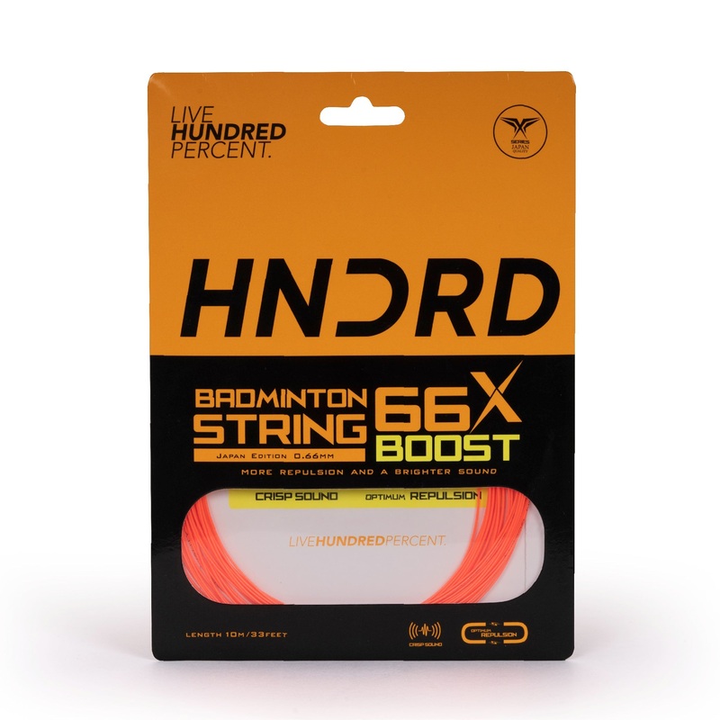 Hundred 66X Boost Badminton String HBAA-2M040-5 Red Orange 10m Set