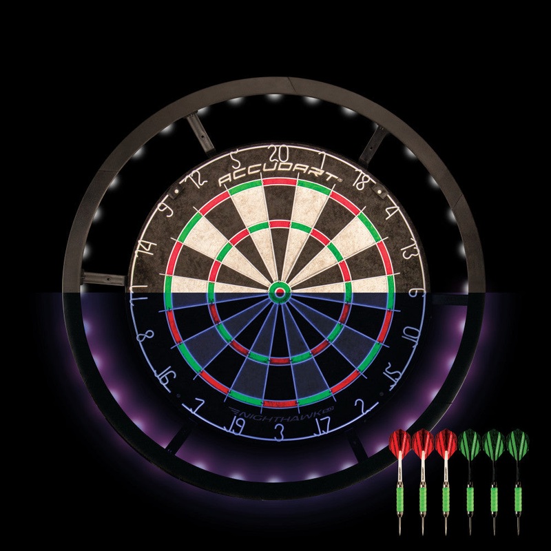 Nighthawk 2 in 1 LED/Blacklight Bristle Dartboard Surround Set