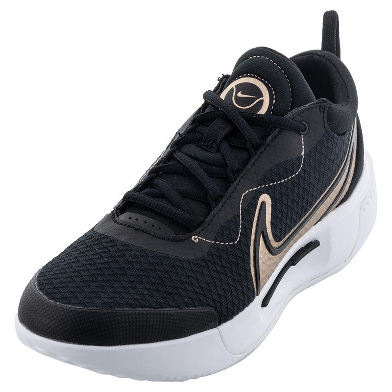 Women`s Zoom Pro Tennis Shoes Black and Metallic Red Bronze