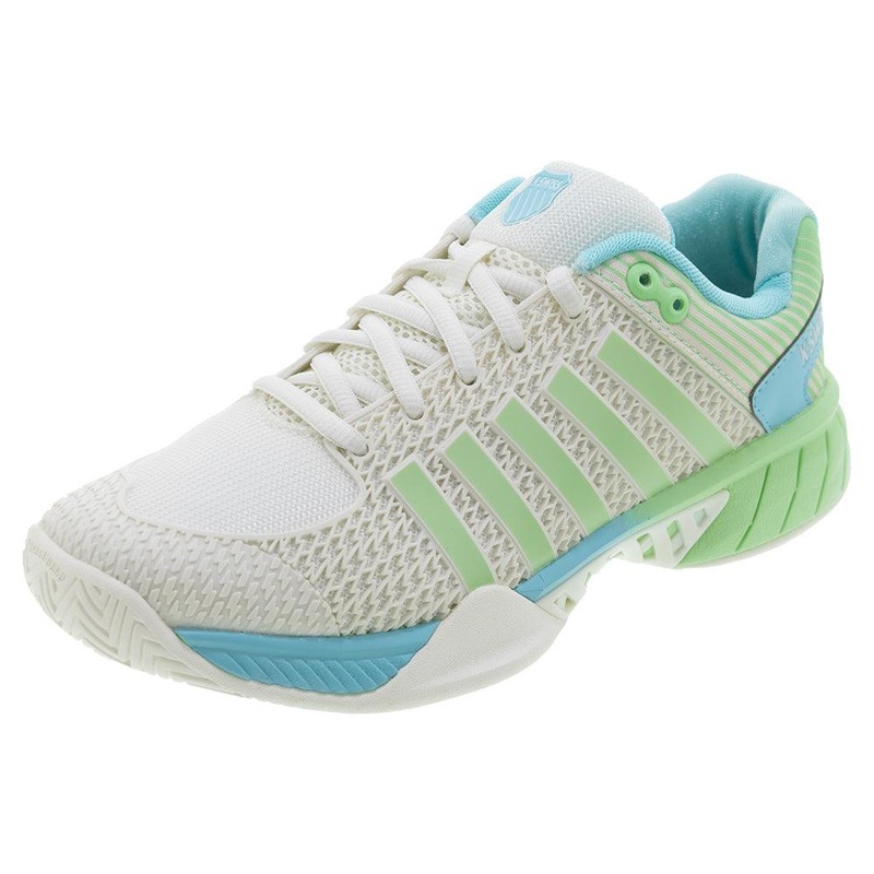 Women`s Express Light Pickleball Shoes Egret and Patina Green