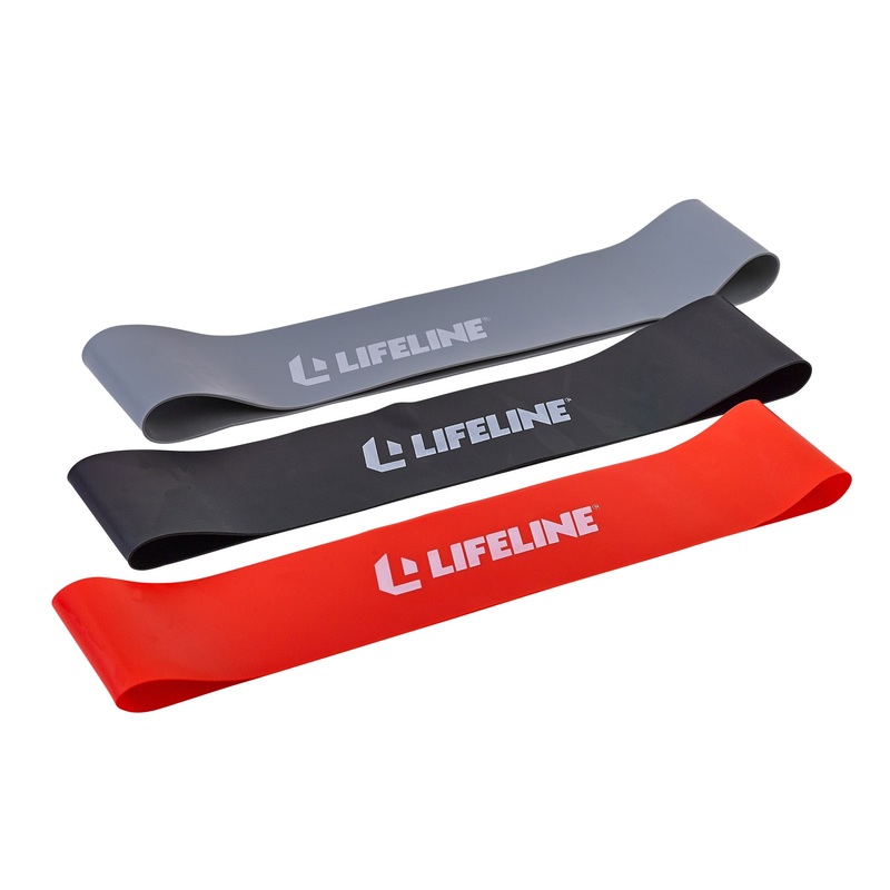 Lifeline Flat Resistance Band Kit for Increased Muscle Strength, Balance and Range of Motion – Levels 1, 2, 3