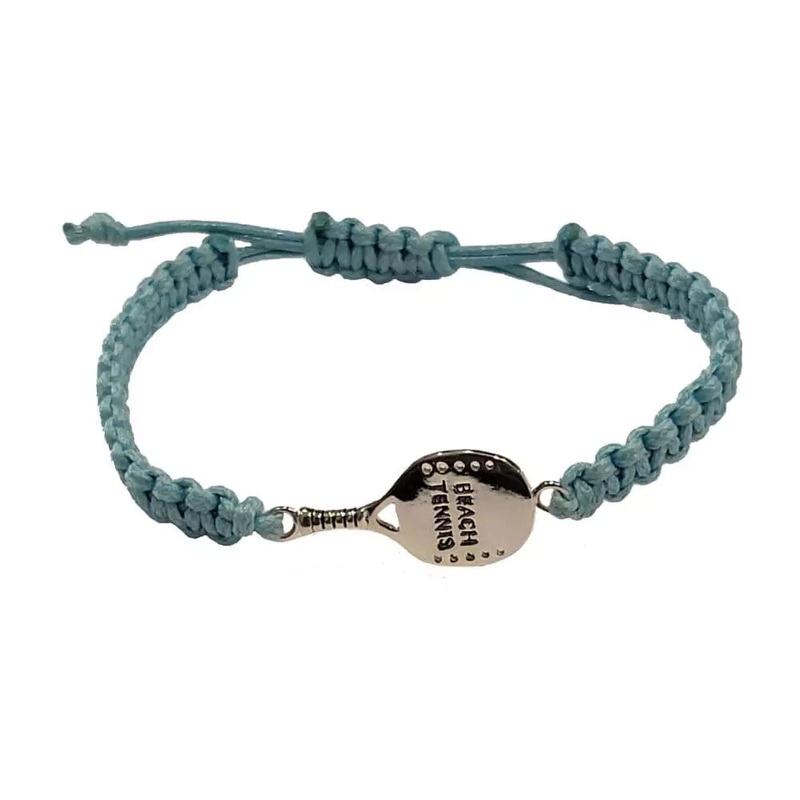 Light Blue Bracelet with Beach Tennis Racket