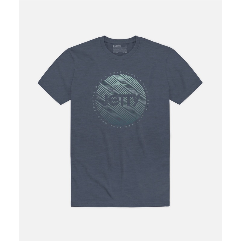 Jetty Mens Groundswell Tee Small Navy-NVY